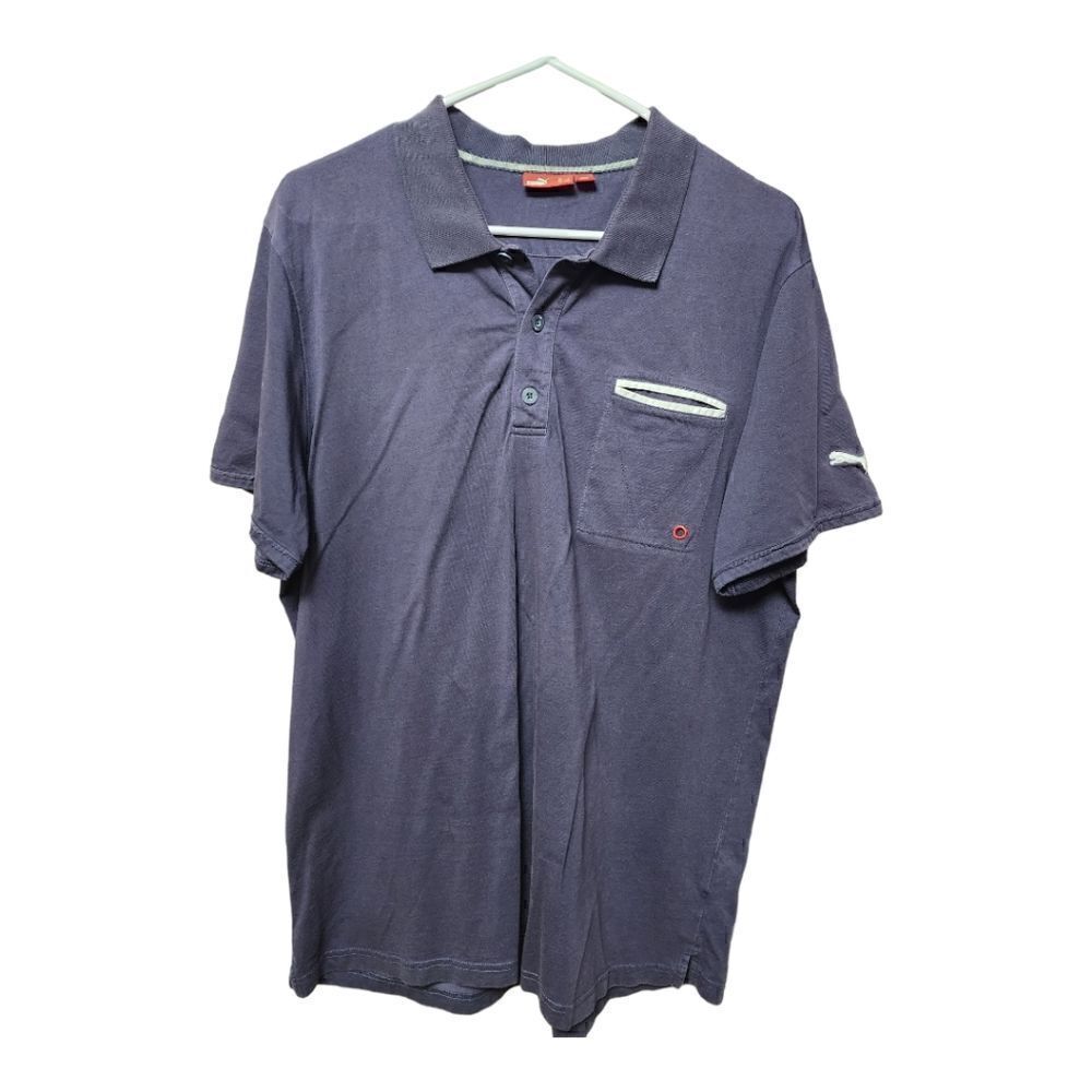 1034 - Puma Blue Golf Polo Shirt L